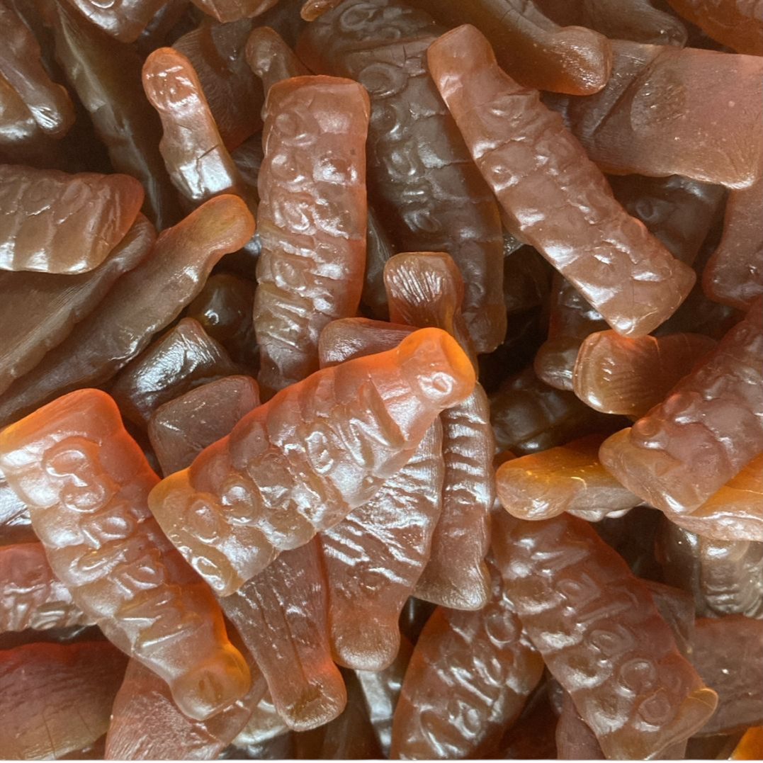 NEW SWEETS - IRON BREW BOTTLES, PINK & WHITE FIZZY STARS, FIZZY ABC LETTERS, GUMMY ABC LETTERS & TUTTI FRUTTI BOTTLES