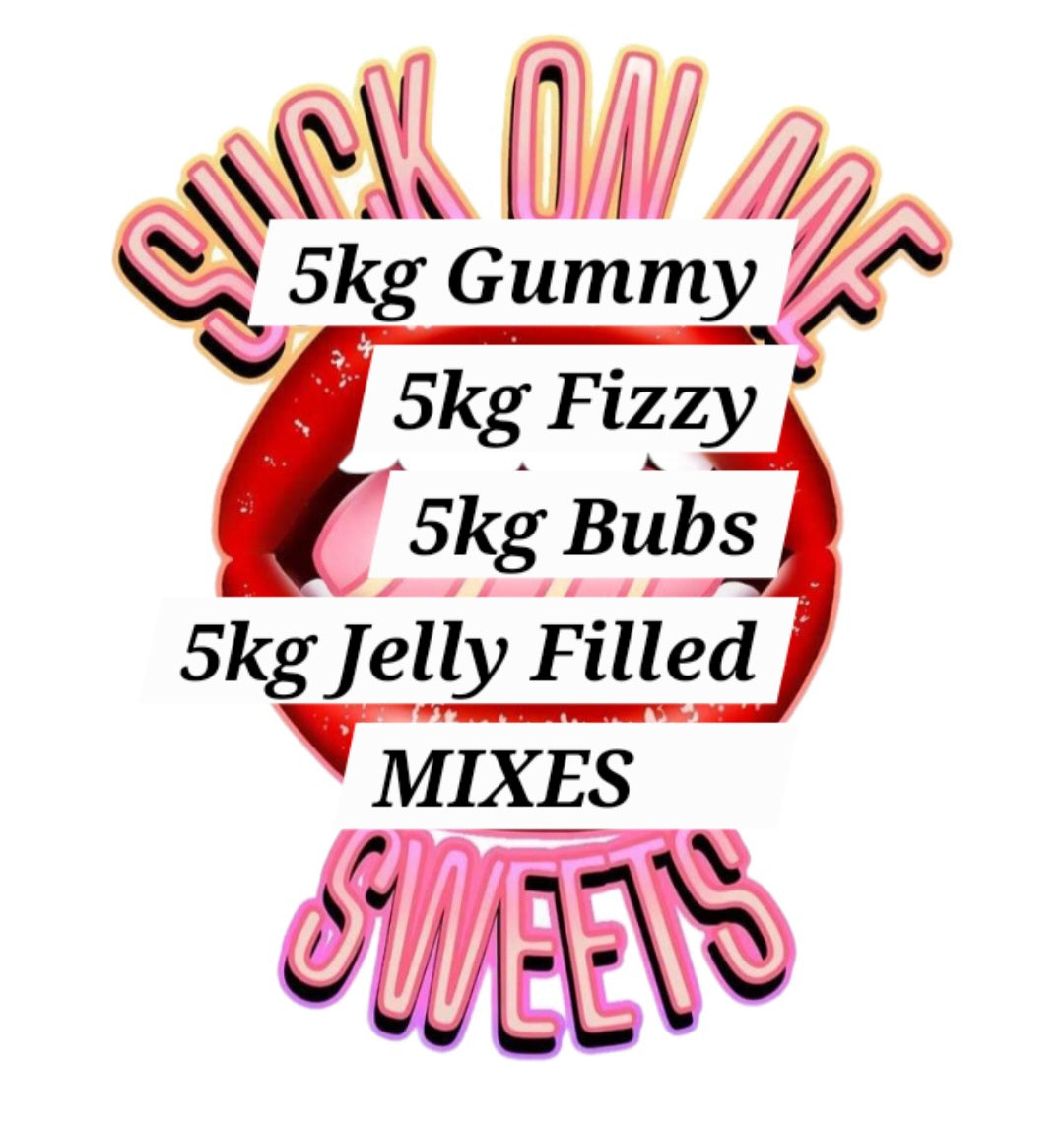5kg Mix, Gummy,Fizzy, Bubs, Jelly Filled