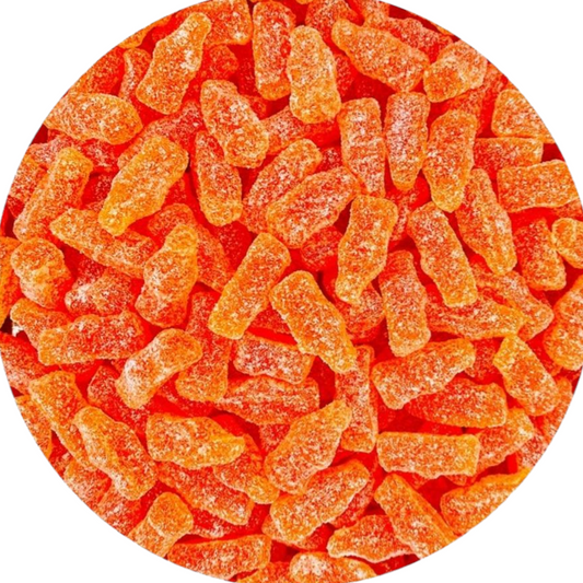 NEW SWEETS - IRON BREW BOTTLES, PINK & WHITE FIZZY STARS, FIZZY ABC LETTERS, GUMMY ABC LETTERS & TUTTI FRUTTI BOTTLES