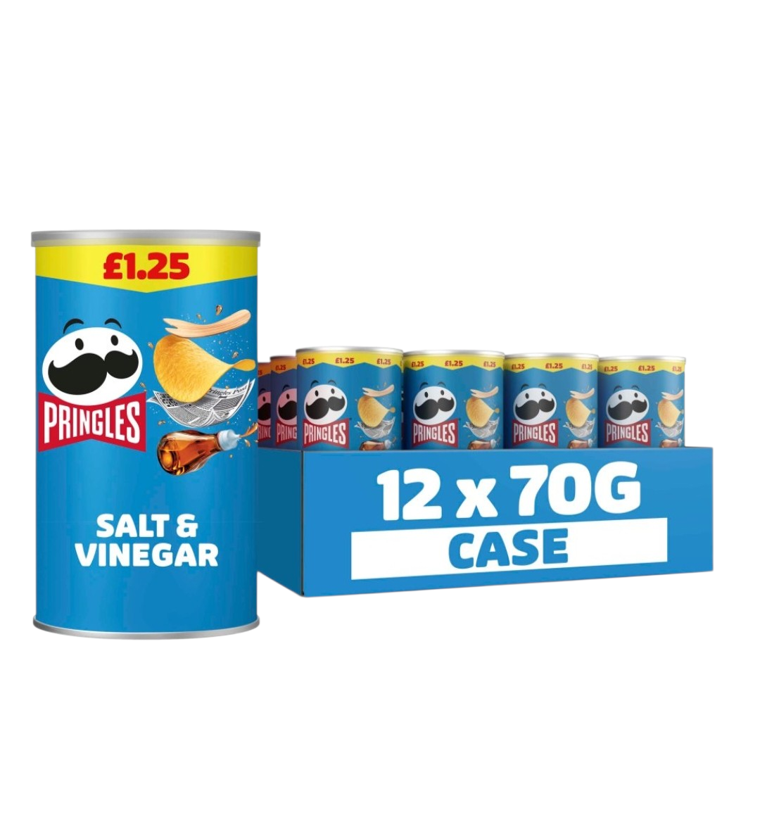 Pringles 1 pack of 12 crisps of 70g tubs in assorted flavours