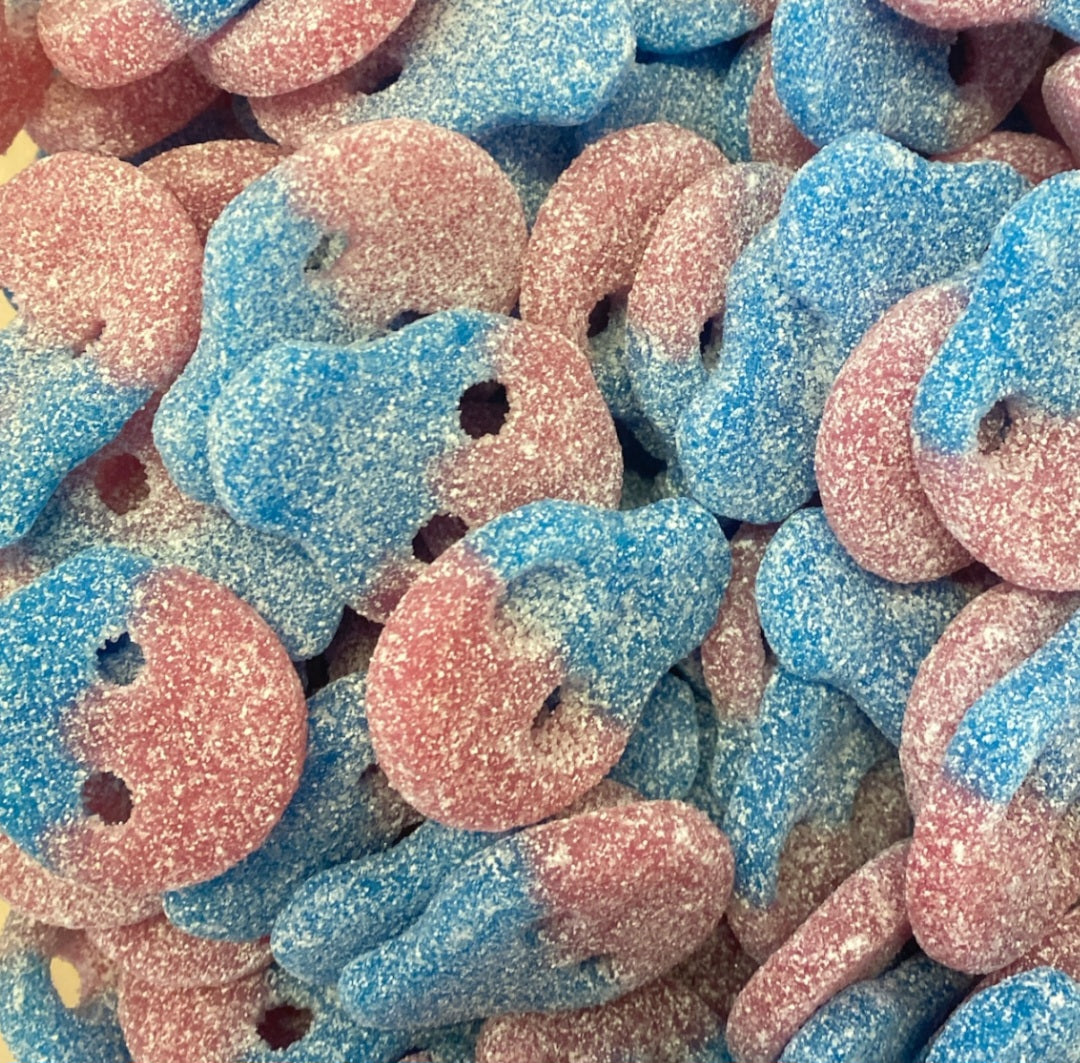 Skull sweets - 100g, comes in 7 flavours, minimum of 300g, and will all be put in the same bag