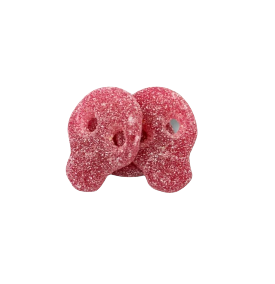 Skull sweets - 100g, comes in 7 flavours, minimum of 300g, and will all be put in the same bag
